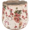 Clayre & Eef 6CE1549M Bloempot keramiek Ø 18x16 cm Roze Beige Barok Stijl