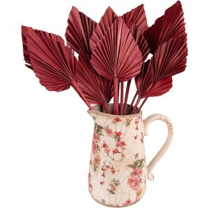 Clayre & Eef 6CE1550L Decoratie Pot 20x14x23 cm Roze - Beige