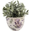Clayre & Eef 6CE1553S Decoratie Bloempot Ø 15x11 cm Paars - Groen