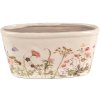 Clayre & Eef 6CE1557L Bloempot 27x13x14 cm Roze Beige Ovaal