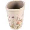 Clayre & Eef 6CE1557M Decoratie Bloempot 23x10x11 cm Roze - Beige Ovaal