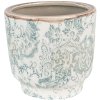 Clayre & Eef 6CE1574S Decoratie Bloempot Ø 15x14 cm Groen - Beige