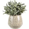 Clayre & Eef 6CE1577M Decoratie Bloempot Ø 14x13 cm Groen - Beige