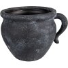 Clayre & Eef 6CE1580 Bloempot Grijs Keramiek 20x16x14 cm met Handvat