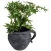 Clayre & Eef 6CE1580 Bloempot Grijs Keramiek 20x16x14 cm met Handvat