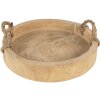 Clayre & Eef 6H1756CH Dienblad Hout Ø 35x6 cm Bruin Rond Landelijke Stijl