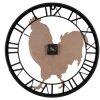 Clayre & Eef 6KL0786 Wandklok Ø 50x4 cm - 1xAA Bruin - Zwart