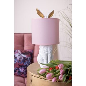 Clayre & Eef 6LMC0013WP Tafellamp Konijn Ø20x43 cm E27 60W Wit Roze