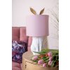 Clayre & Eef 6LMC0013WP Tafellamp Konijn Ø20x43 cm E27 60W Wit Roze
