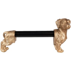 Clayre & Eef 6PR3637 Keukenrolhouder Hond Goud Zwart...