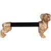 Clayre & Eef 6PR3637 Keukenrolhouder Hond Goud Zwart 46x15x21 cm