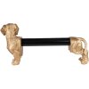 Clayre & Eef 6PR3637 Keukenrolhouder Hond Goud Zwart 46x15x21 cm