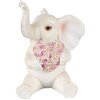 Clayre & Eef 6PR3820 Decoratie Olifant 8x6x10 cm Wit - Roze