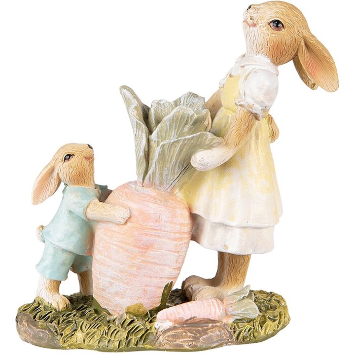 Clayre & Eef 6PR3844 Decoratie Konijn 12x6x13 cm Bruin-Geel