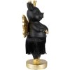 Clayre & Eef 6PR3860 Decoratie Varken 9x6x18 cm Zwart Gouden Kroon Vleugels