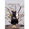 Clayre & Eef 6PR3860 Decoratie Varken 9x6x18 cm Zwart Gouden Kroon Vleugels