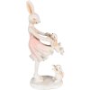 Clayre & Eef 6PR3868 Decoratie Konijn 9x6x22 cm Roze - Beige