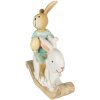 Clayre & Eef 6PR3871 Decoratie Konijn 10x4x11 cm Wit - Groen