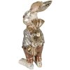 Clayre & Eef 6PR3881 Decoratie Konijn 6x7x14 cm Beige-Goudkleurig