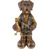 Clayre & Eef 6PR3882 Decoratie Hond 16x14x34 cm Bruin-Groen