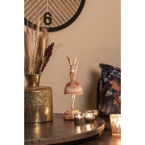 Clayre & Eef 6PR3884 Decoratie Konijn 11x11x35 cm Roze - Beige