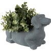 Clayre & Eef 6TE0479 Bloempot Hond 30x12x16 cm Grijs