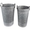 Clayre & Eef 6Y4888 Plantenhouder (2 stuks) Ø 29x41-44 - Ø 25x37-40 cm Grijs