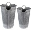 Clayre & Eef 6Y4888 Plantenhouder (2 stuks) Ø 29x41-44 - Ø 25x37-40 cm Grijs