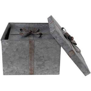 Clayre & Eef 6Y4891 Opbergdozen 24x24x18 - 20x20x15 - 16x16x12 cm Grijs