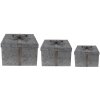 Clayre & Eef 6Y4891 Opbergdozen 24x24x18 - 20x20x15 - 16x16x12 cm Grijs
