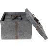 Clayre & Eef 6Y4891 Opbergdozen 24x24x18 - 20x20x15 - 16x16x12 cm Grijs
