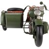 Clayre & Eef 6Y4962 Model motorfiets met zijspan 38x26x18 cm Groen