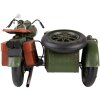 Clayre & Eef 6Y4962 Model motorfiets met zijspan 38x26x18 cm Groen