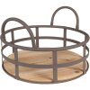 Clayre & Eef 6Y5248 Mand Ø 25x9-15 cm Grijs - Bruin Opbergmandje
