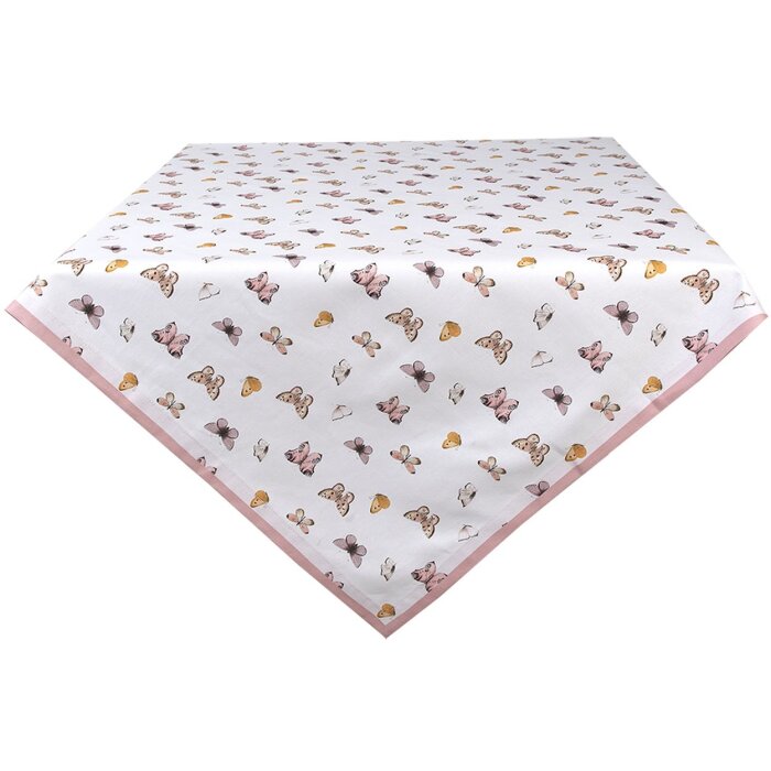 Clayre & Eef BPD05 Tafelkleed 150x250 cm Beige - Roze Rechthoek