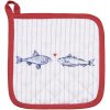 Clayre & Eef SSF45 Pannenlap 20x20 cm Wit - Blauw Vierkant