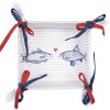 Clayre & Eef SSF47 Broodmand 35x35x8 cm Wit - Blauw Vierkant