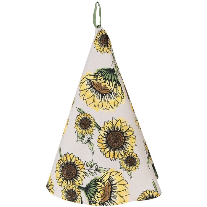 Clayre & Eef SUS48 Keukenhanddoek Ø 80 cm Beige-Geel Rond