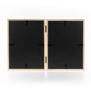 ZEP houten dubbele lijst Lisse 2 fotos 15x20 cm scharnierende lijst gegroefde structuur