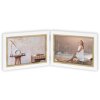 ZEP dubbele lijst Ayas wit hout 2 fotos 10x15 cm liggend formaat 35,3x12,5 cm