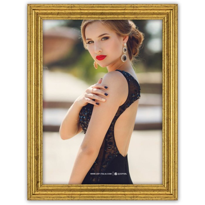 ZEP fotolijst Empoli 15x20 cm goud polystyreen geribbeld voor montage