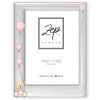 ZEP metalen baby fotolijst Ivan roze 10x15 cm zilver glanzend