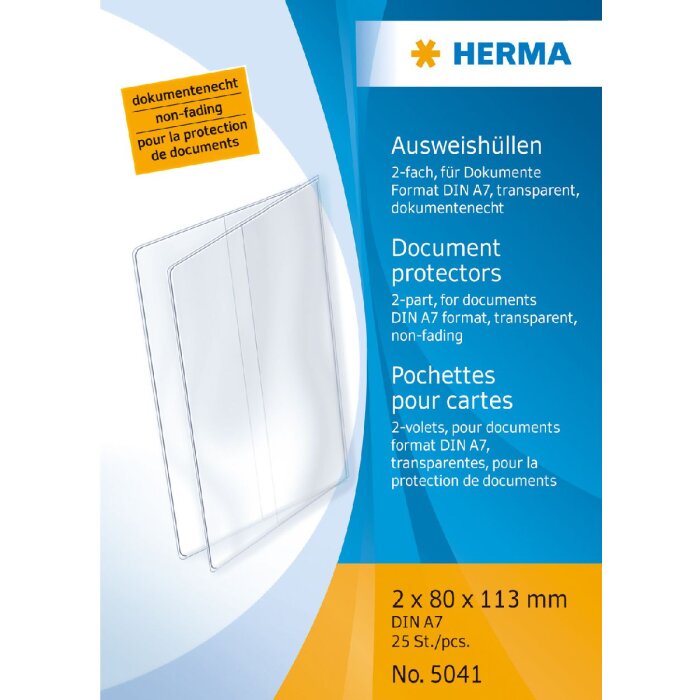 HERMA 5041 ID-kaart hoes DIN A7 scharnierend transparant 80x113 mm