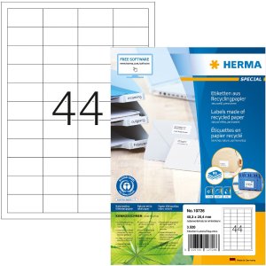 HERMA 10726 Recycling etiketten A4 48,3x25,4 mm wit...