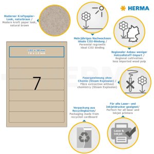 HERMA 10759 Mapetiketten A4 192x38mm natuurlijk bruin...