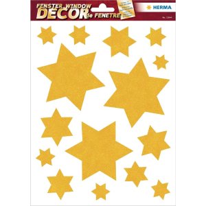 HERMA 15545 Set raamstickers kerststerren goud 44 stuks