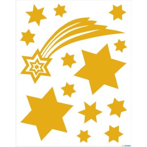 HERMA 15545 Set raamstickers kerststerren goud 44 stuks