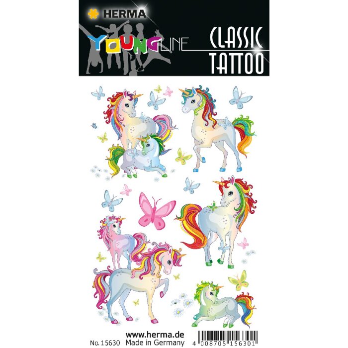 HERMA 15630 Klassieke Tattoo Kleurrijke Eenhoorn Beste Vrienden