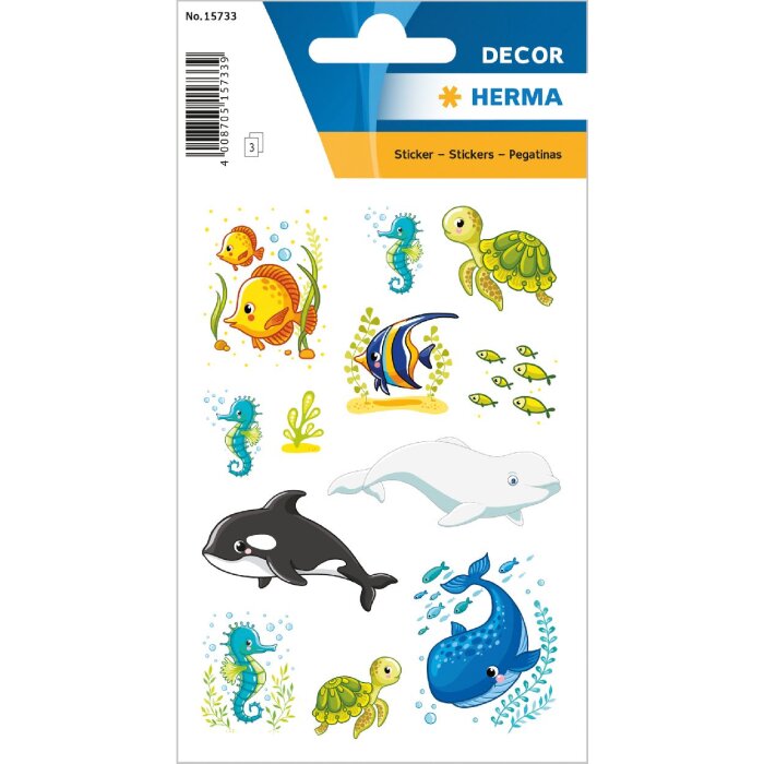 HERMA 15733 Stickers walvis familie en vrienden 36 stuks