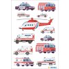 HERMA 15739 Stickers blauw licht voertuigen set van 12 kinderen